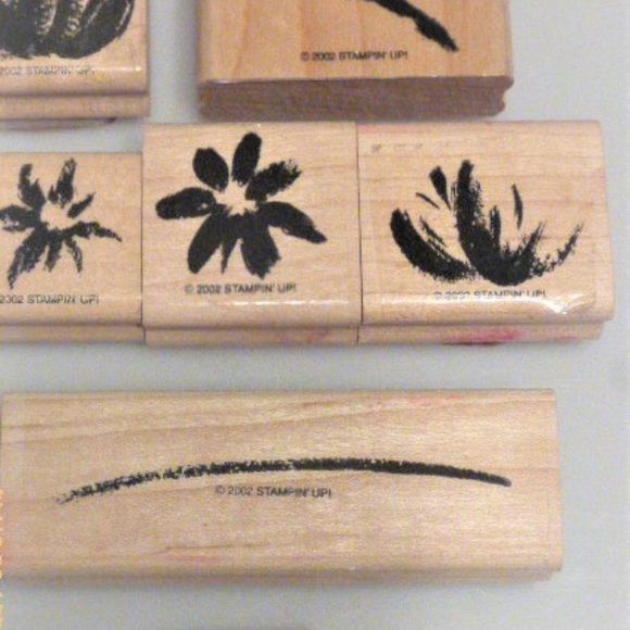 8x Lot of STAMPS 2002 by Stampin' UP Scrapbook Stamp Abstract Flower Handmade - Picture 4 of 12
